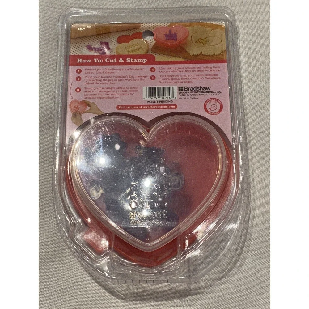 sweet creations by good cook valentines day cut‎ & stamp message cookie cutter